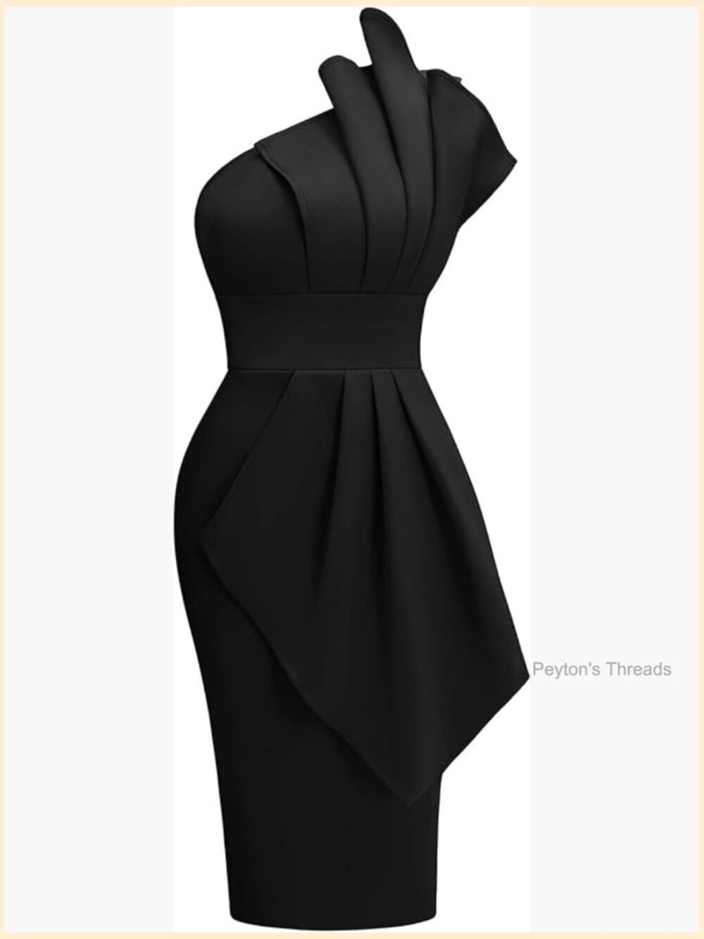 Elegant One Shoulder Pleated Bodycon Party Midi Dress